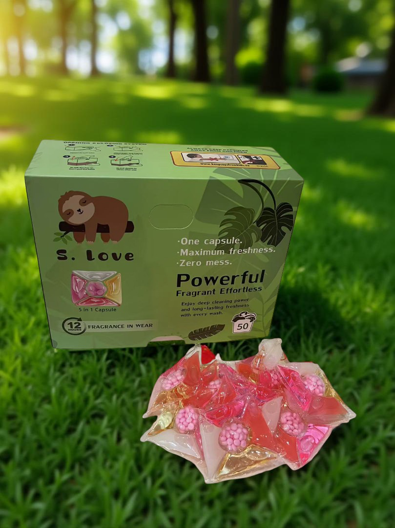 S Love 5 in 1 Laundry Washing Capsules - 50 washes- Flower Scented , Disinfecting, Colour Protection, Deep Cleaning, Softening, Fragrance