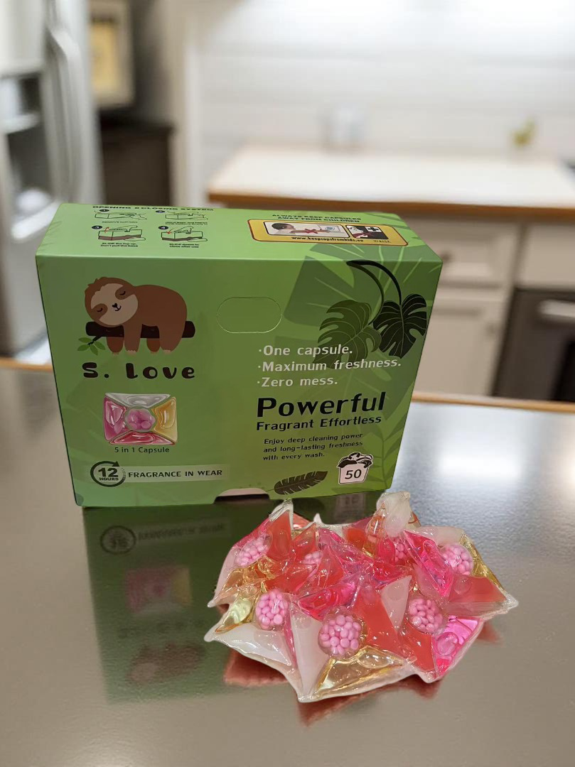 S Love 5 in 1 Laundry Washing Capsules - 50 washes- Flower Scented , Disinfecting, Colour Protection, Deep Cleaning, Softening, Fragrance