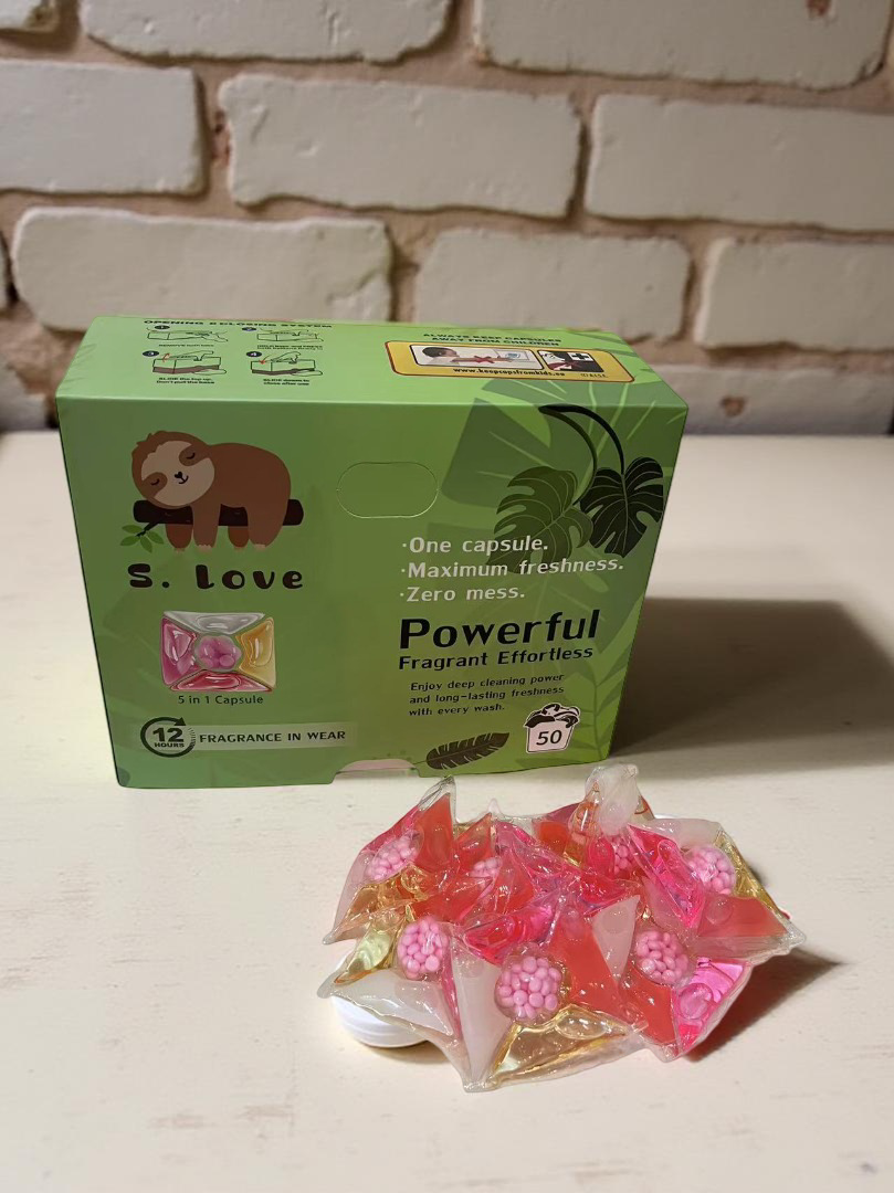 S Love 5 in 1 Laundry Washing Capsules - 50 washes- Flower Scented , Disinfecting, Colour Protection, Deep Cleaning, Softening, Fragrance
