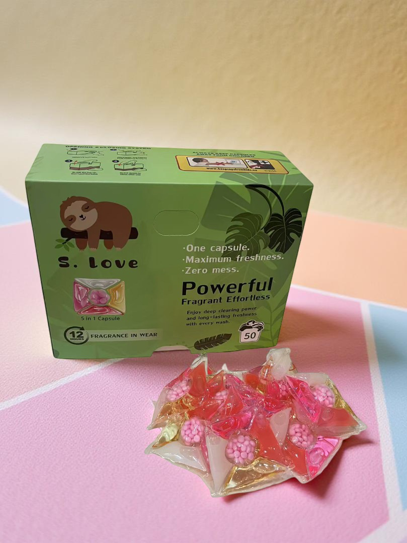 S Love 5 in 1 Laundry Washing Capsules - 50 washes- Flower Scented , Disinfecting, Colour Protection, Deep Cleaning, Softening, Fragrance